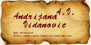 Andrijana Vidanović vizit kartica